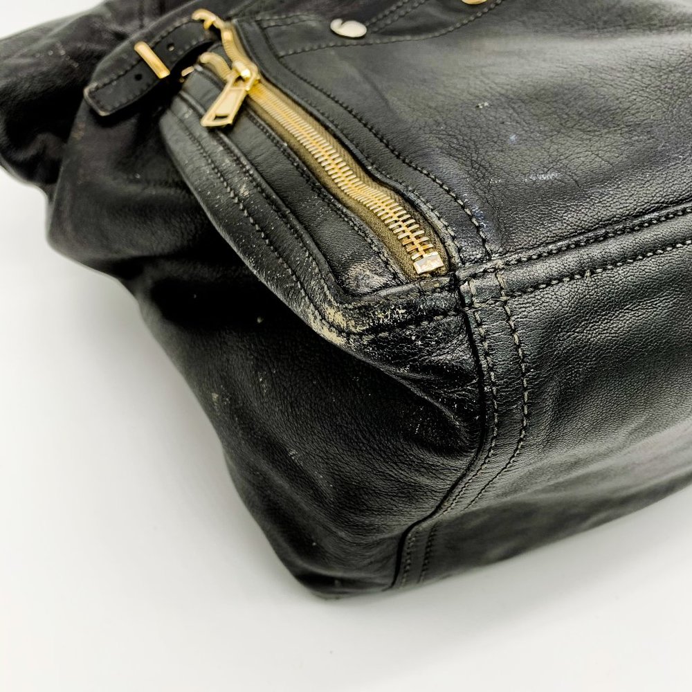 YVES SAINT LAURENT Downtown Leather Tote Bag Black - Picture 8 of 10